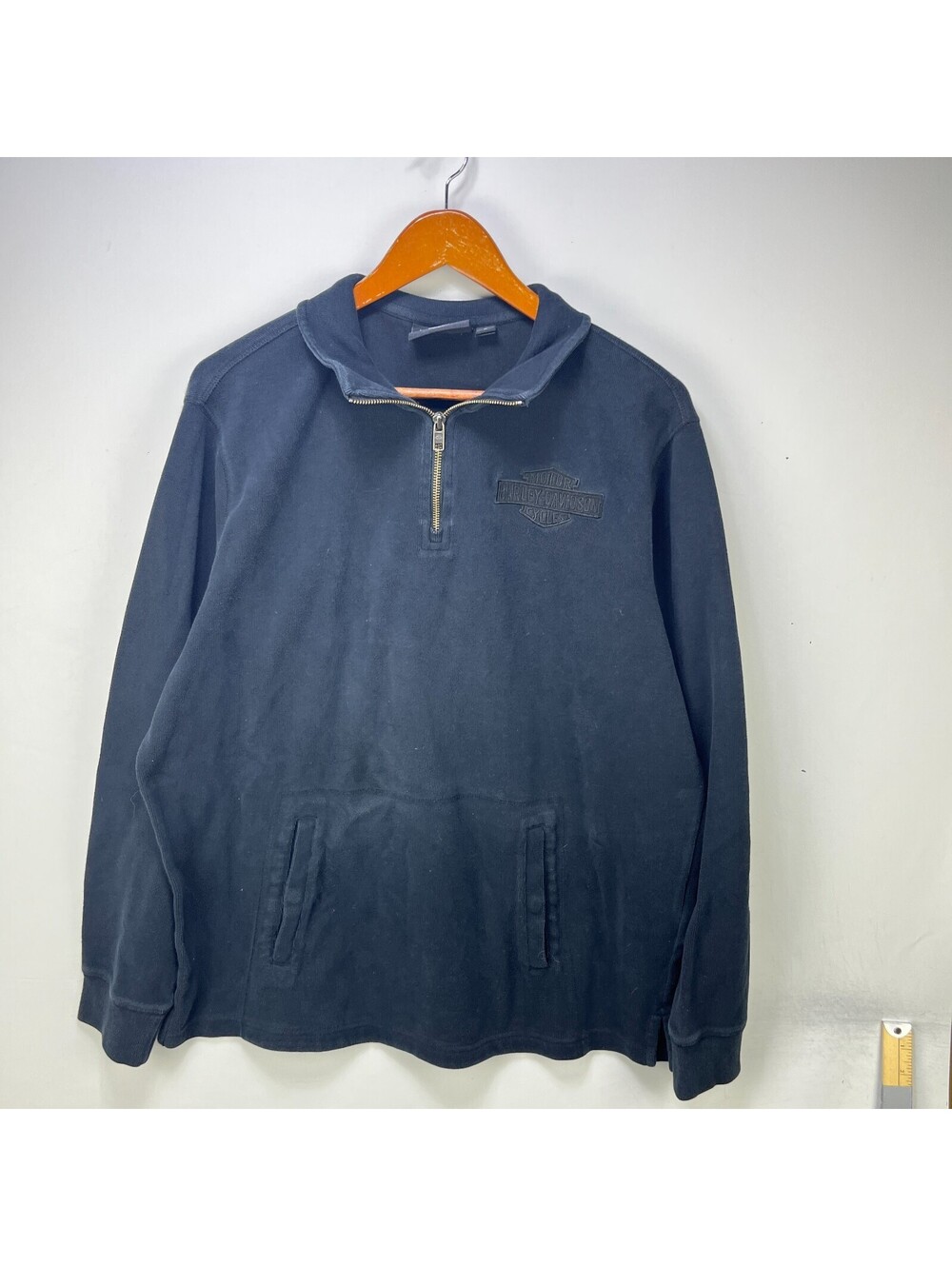 Vintage Harley-Davidson Motorcycle Half Zip Sweatshirt XL